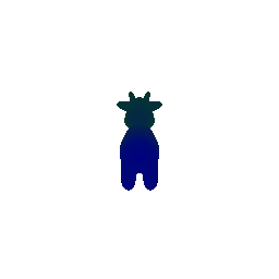 Re-textured cow with gradient coloring
